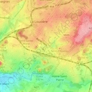 Mappa topografica Le Mitan, altitudine, rilievo