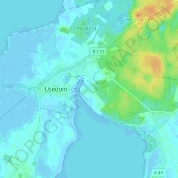 Mappa topografica Paske, altitudine, rilievo