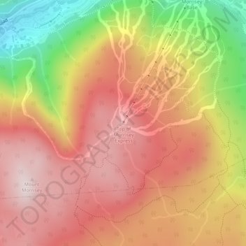 Mappa topografica Mount Morrisey, altitudine, rilievo