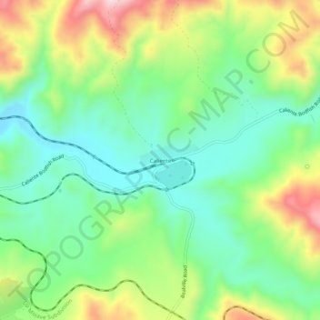 Mappa topografica Caliente, altitudine, rilievo