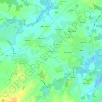 Mappa topografica Kerampion, altitudine, rilievo