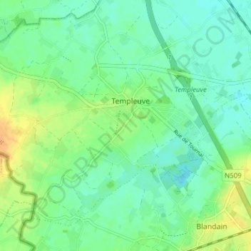 Mappa topografica Cazeau, altitudine, rilievo