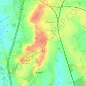 Mappa topografica Stonehall, altitudine, rilievo