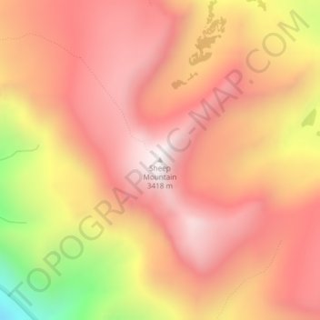 Mappa topografica Sheep Mountain, altitudine, rilievo