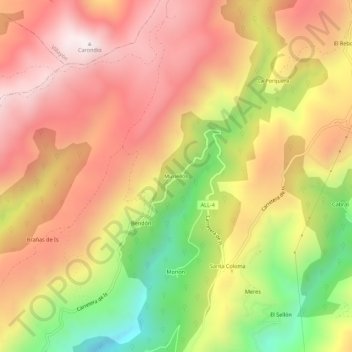 Mappa topografica Muriellos, altitudine, rilievo