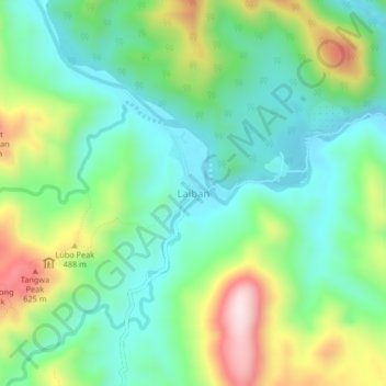 Mappa topografica Laiban, altitudine, rilievo