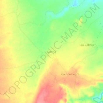 Mappa topografica Doima, altitudine, rilievo