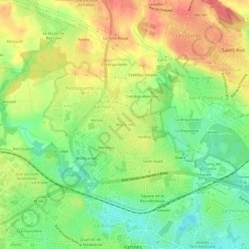 Mappa topografica Beg Er Yar, altitudine, rilievo