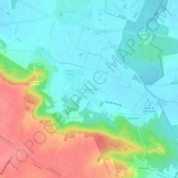 Mappa topografica Champcueil, altitudine, rilievo