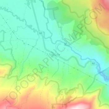 Mappa topografica Toquilla, altitudine, rilievo