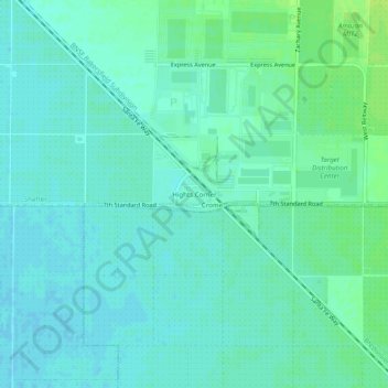 Mappa topografica Hights Corner, altitudine, rilievo