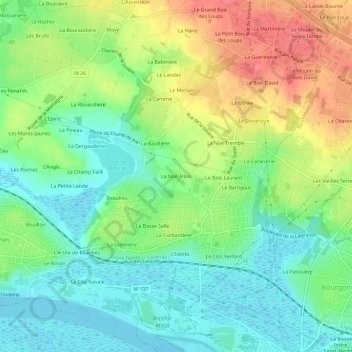 Mappa topografica La Noe Allais, altitudine, rilievo