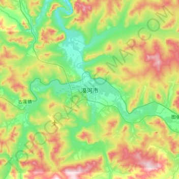 Mappa topografica 漠河市, altitudine, rilievo