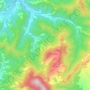 Mappa topografica Gropparo, altitudine, rilievo