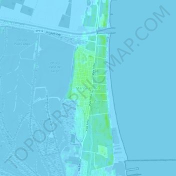 Mappa topografica Marina Romea, altitudine, rilievo