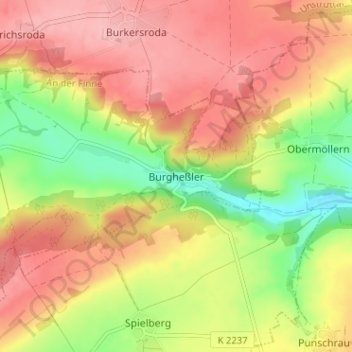 Mappa topografica Burgheßler, altitudine, rilievo