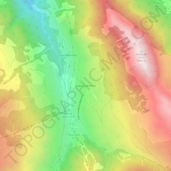 Mappa topografica Sainte-Catherine, altitudine, rilievo