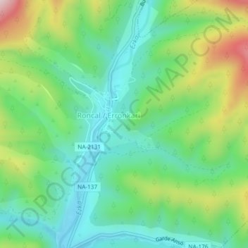 Mappa topografica El Castillo, altitudine, rilievo