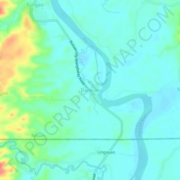 Mappa topografica Dankias, altitudine, rilievo