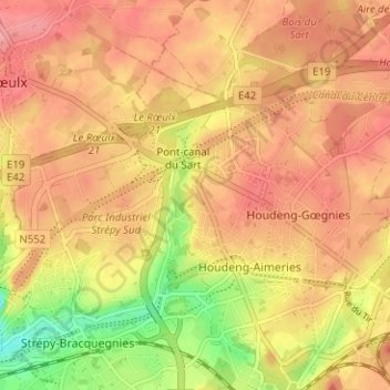Mappa topografica Bignault, altitudine, rilievo