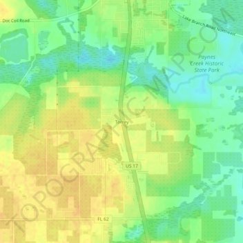 Mappa topografica Torrey, altitudine, rilievo