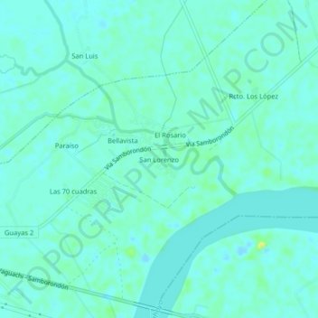 Mappa topografica San Lorenzo, altitudine, rilievo