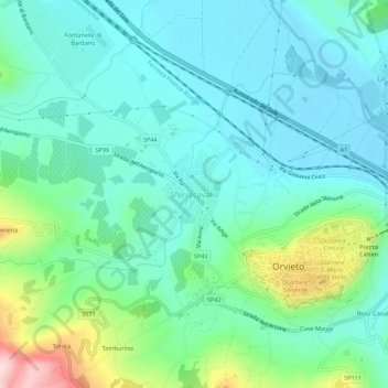 Mappa topografica Sferracavallo, altitudine, rilievo