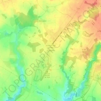 Mappa topografica La Rosière, altitudine, rilievo