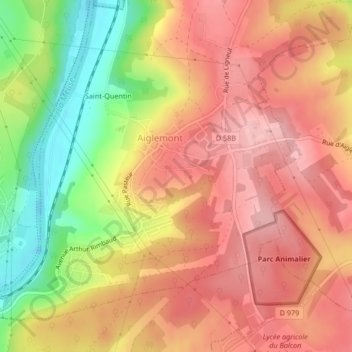 Mappa topografica L'Eteignère, altitudine, rilievo