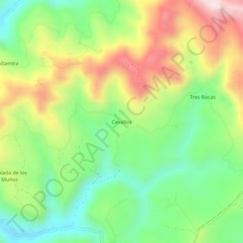 Mappa topografica Cevallos, altitudine, rilievo