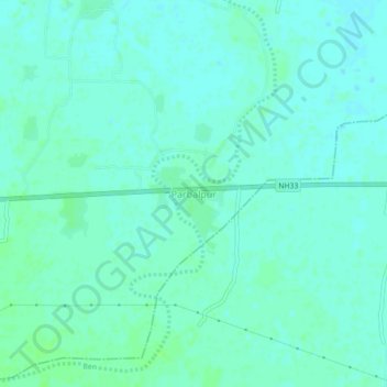 Mappa topografica Parbalpur, altitudine, rilievo