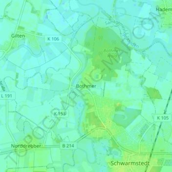 Mappa topografica Bothmer, altitudine, rilievo