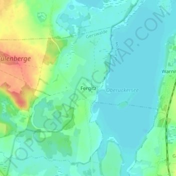 Mappa topografica Fergitz, altitudine, rilievo