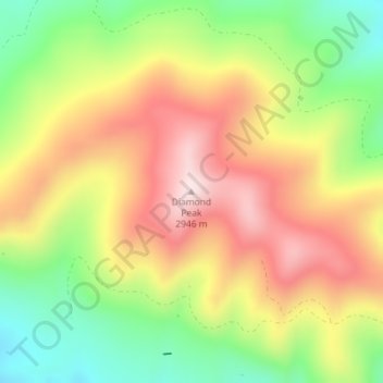 Mappa topografica Diamond Peak, altitudine, rilievo