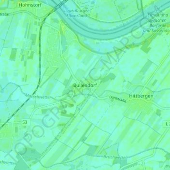 Mappa topografica Bullendorf, altitudine, rilievo