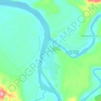 Mappa topografica Camisea, altitudine, rilievo