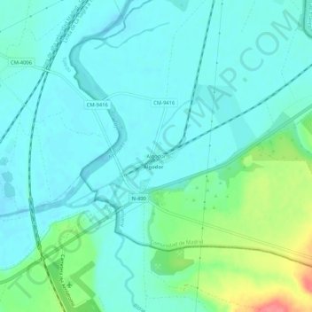 Mappa topografica Algodor, altitudine, rilievo