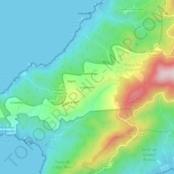 Mappa topografica Cantonu, altitudine, rilievo