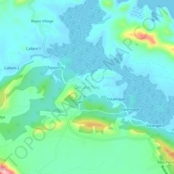 Mappa topografica Decalachao, altitudine, rilievo