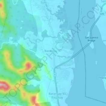 Mappa topografica Cabalawan, altitudine, rilievo