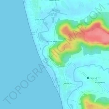 Mappa topografica MDR18, altitudine, rilievo