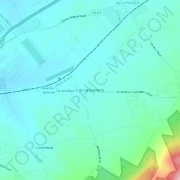 Mappa topografica Chestnut Crossroads, altitudine, rilievo