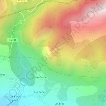 Mappa topografica Serre l'Eyglier, altitudine, rilievo