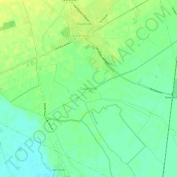 Mappa topografica Castelletto, altitudine, rilievo