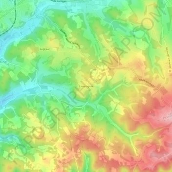 Mappa topografica Campagnac, altitudine, rilievo