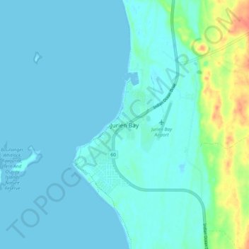 Mappa topografica Jurien Bay, altitudine, rilievo
