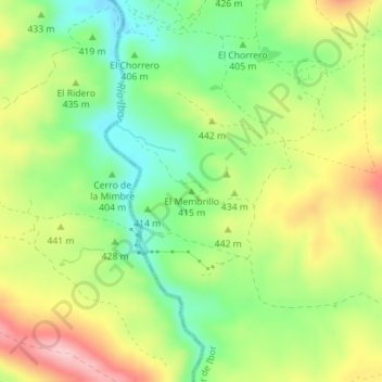 Mappa topografica El Membrillo, altitudine, rilievo