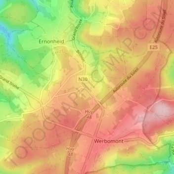 Mappa topografica Bosson, altitudine, rilievo