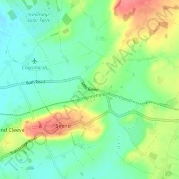 Mappa topografica Sells Green, altitudine, rilievo