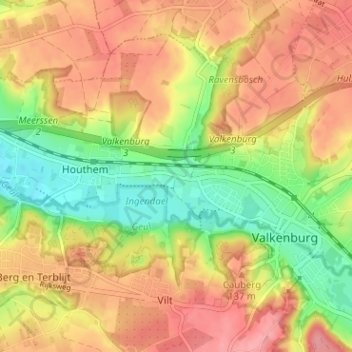 Mappa topografica Strabeek, altitudine, rilievo